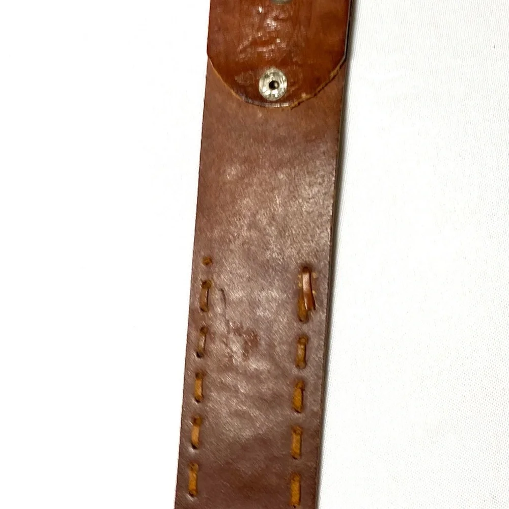 Leather Belt with Lion L letter Buckle